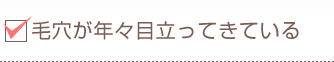 毛穴が年々目立ってきている